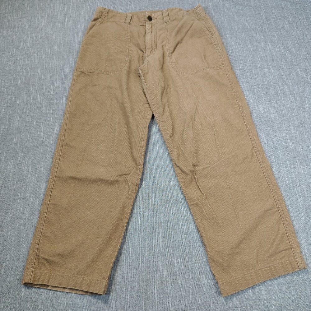 Kavu Corduroy Womens Size 8 (30x28) Tan‎ Hi rise Flap Pocket Loose Baggy Cl